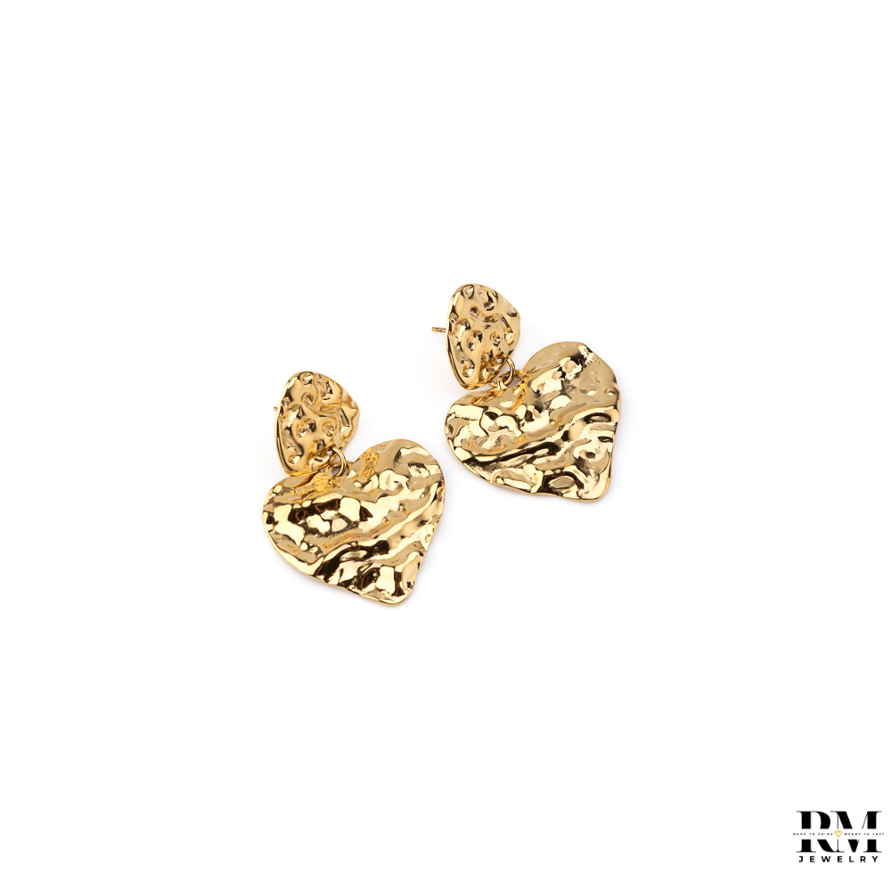 Brinco com Coração Ondulado