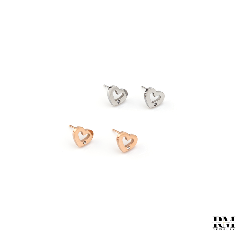 Brinco Coração Pequeno com Brilhante