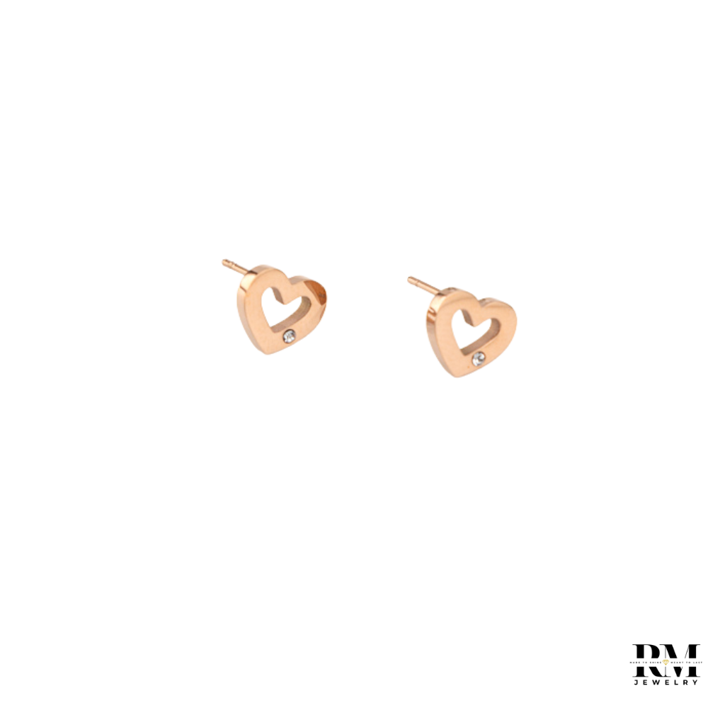 Brinco Coração Pequeno com Brilhante