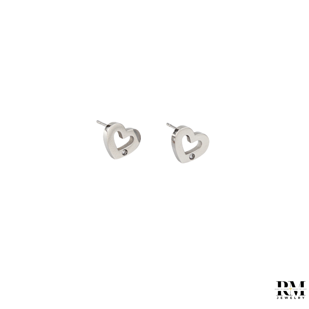 Brinco Coração Pequeno com Brilhante