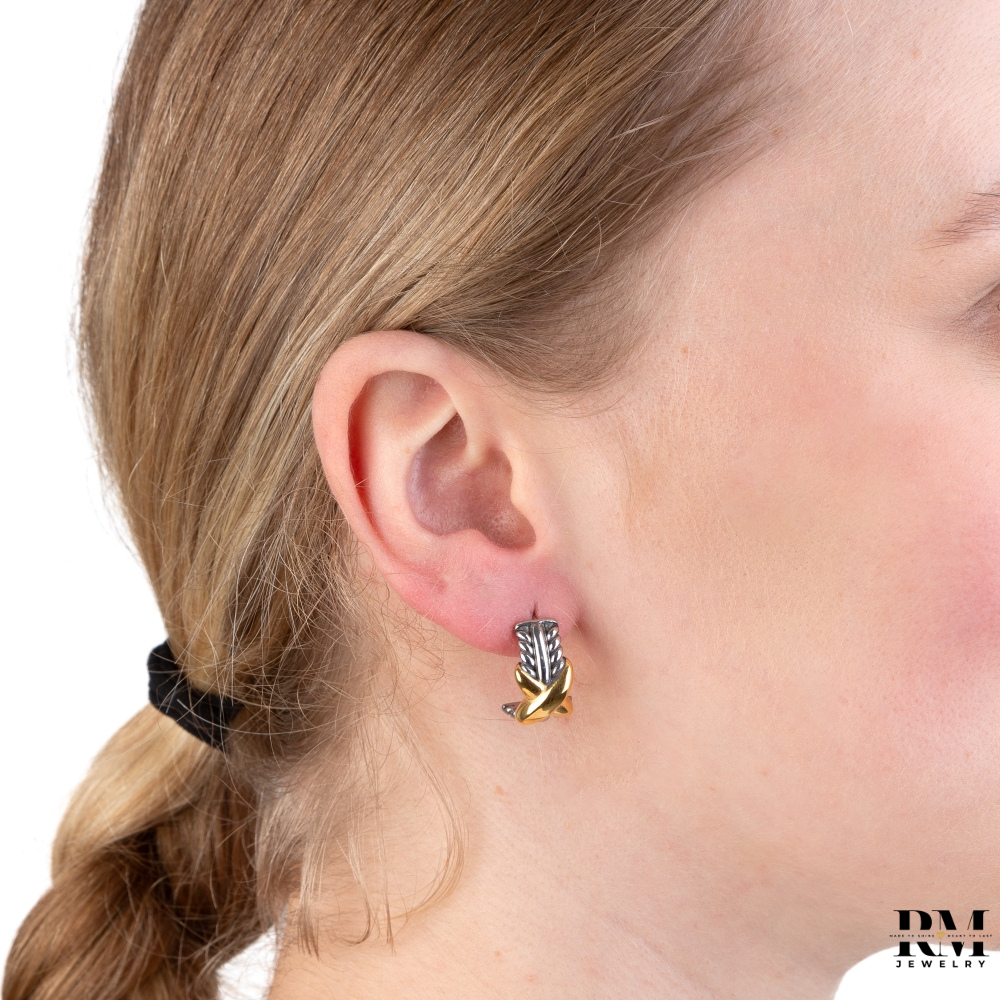 Brincos Botão Flor Brilhante (Duo Metal)