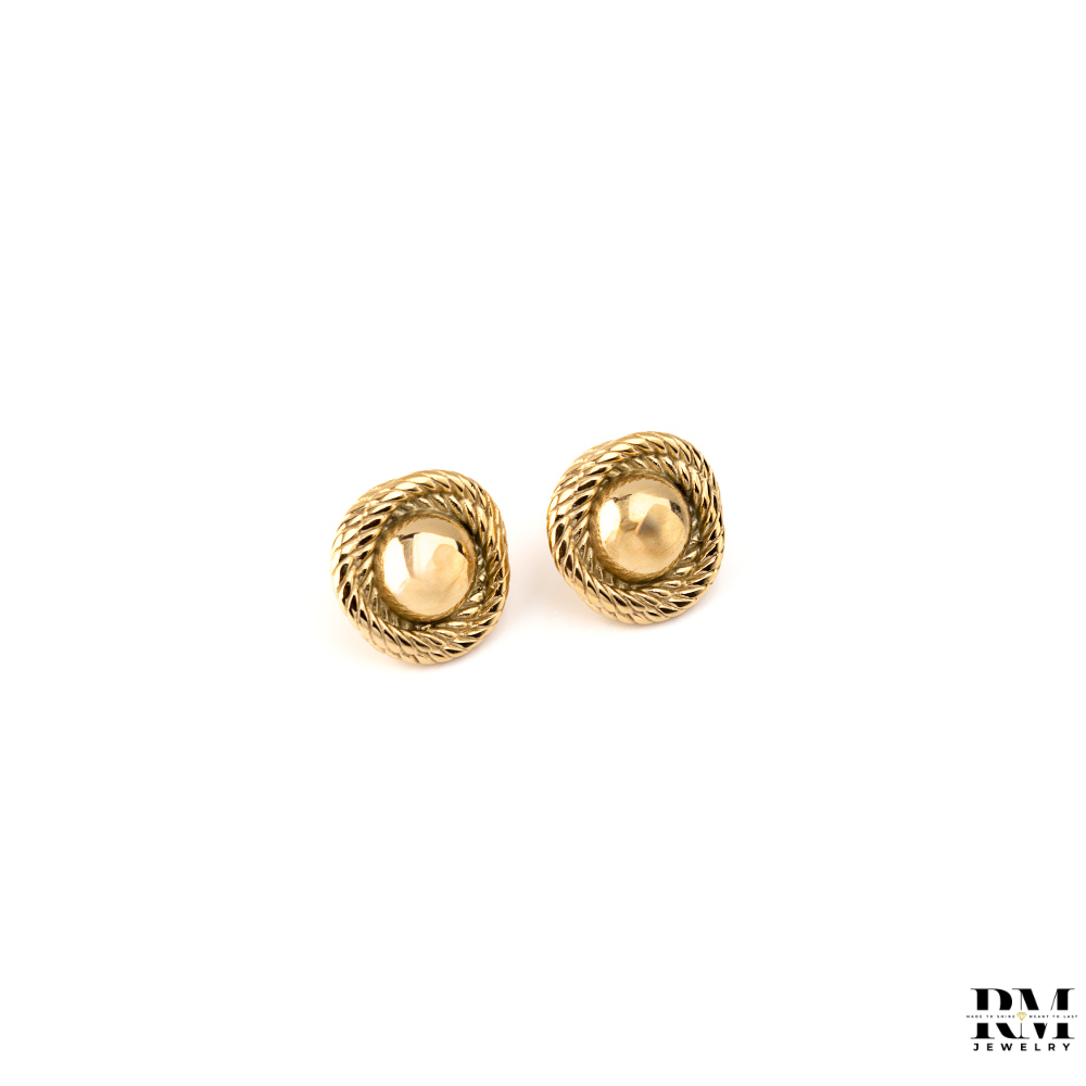 Brinco Botão Nó de Corda