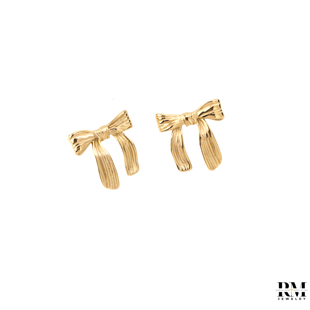 Brinco Laço Curvas Brilhantes