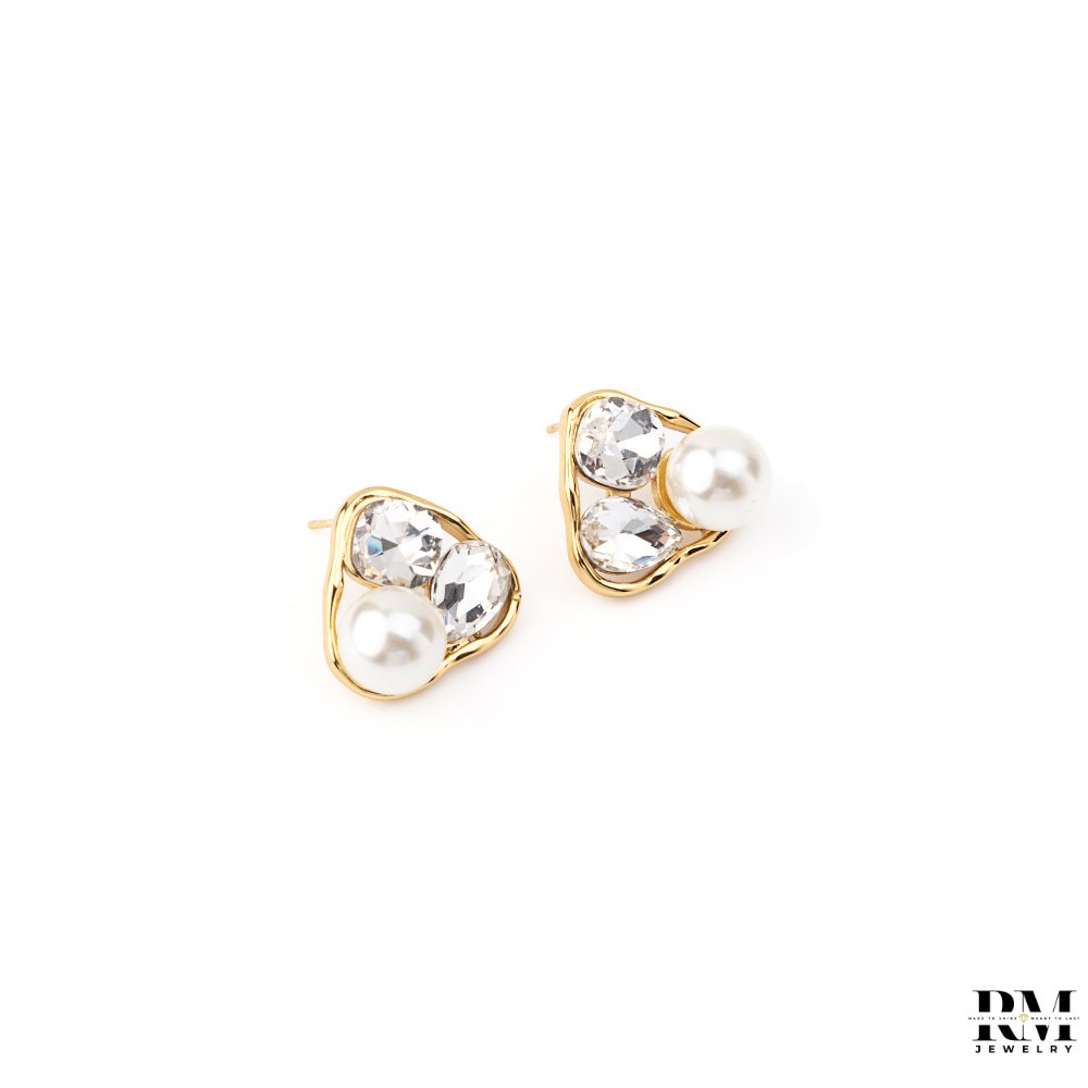 Brinco com Brilhantes e Pérolas