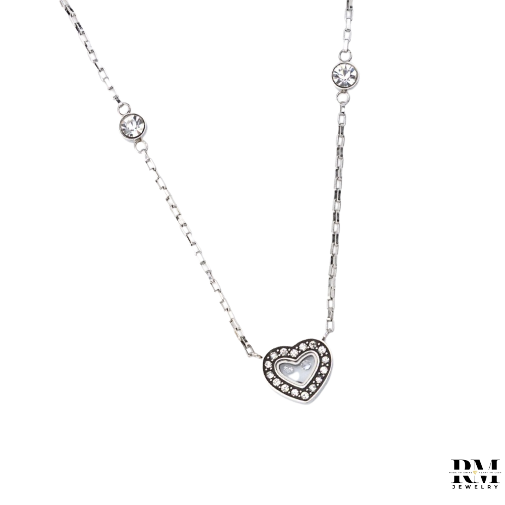 Colar Coração Brilhante com Cristais