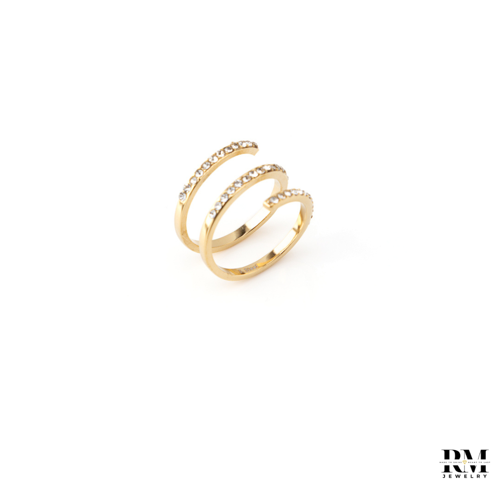 Anel Espiral Brilhantes