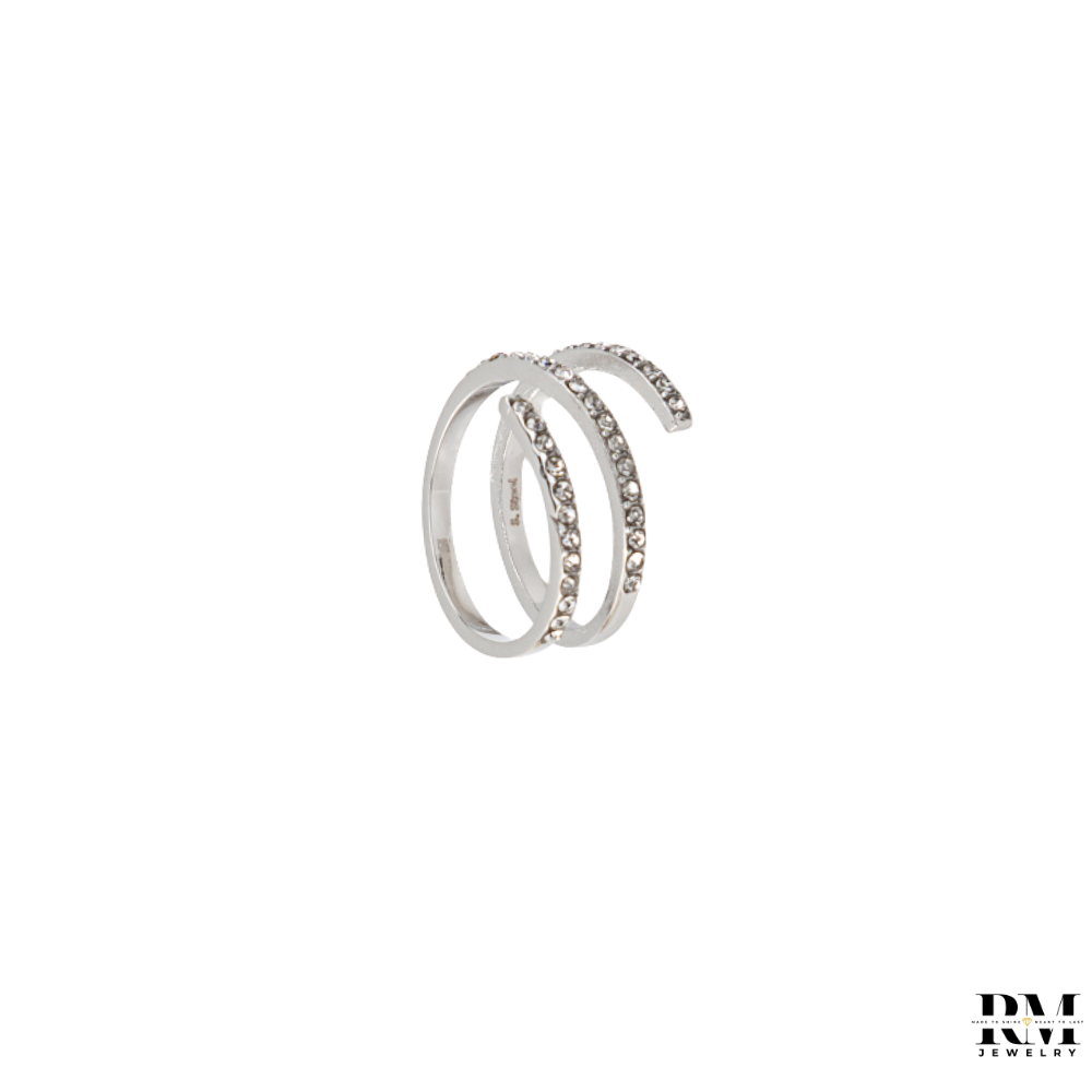 Anel Espiral Brilhantes