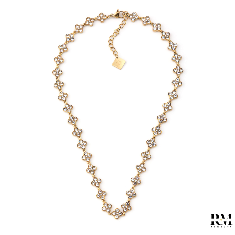 Colar de Flores com Cristais