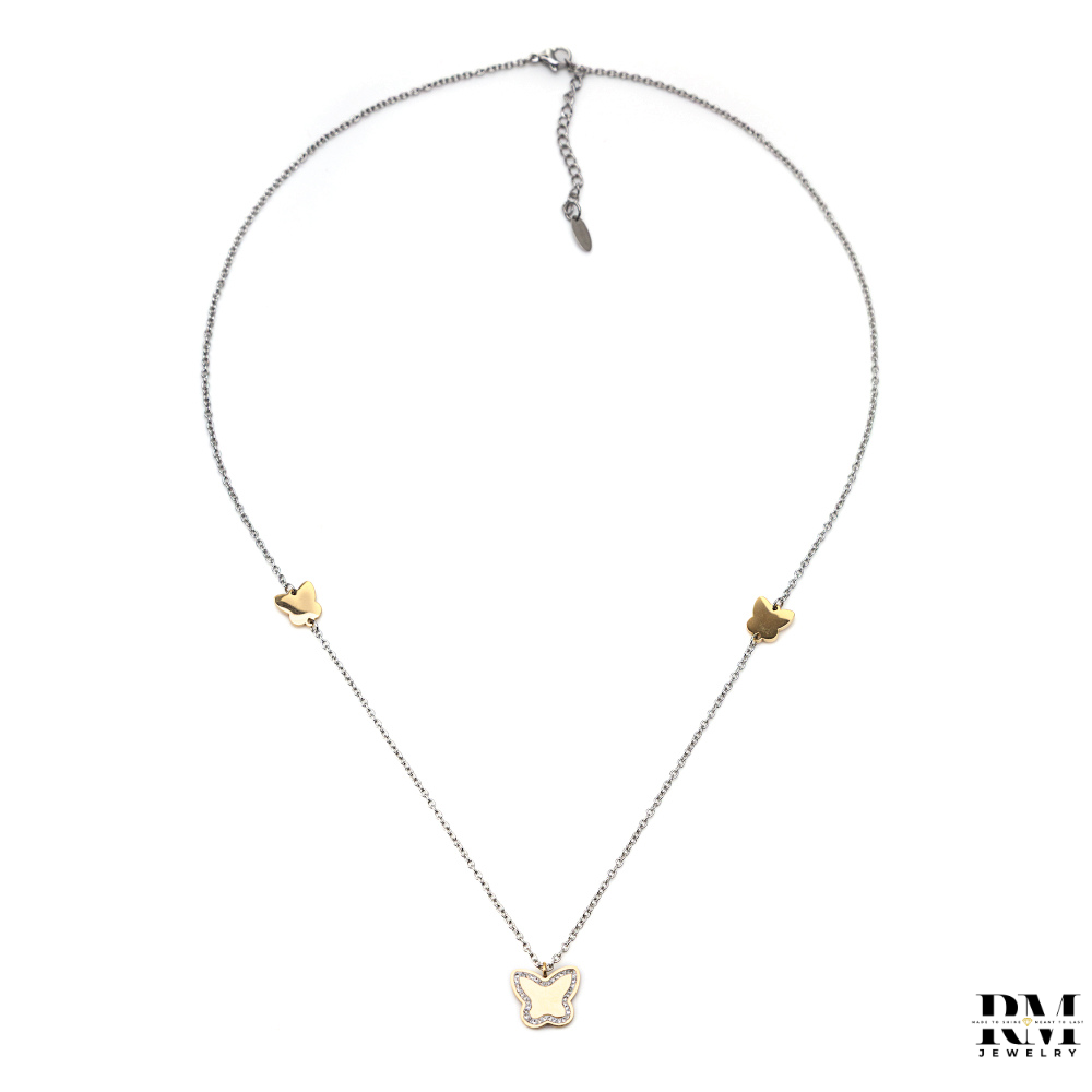 Colar Longo com Borboletas