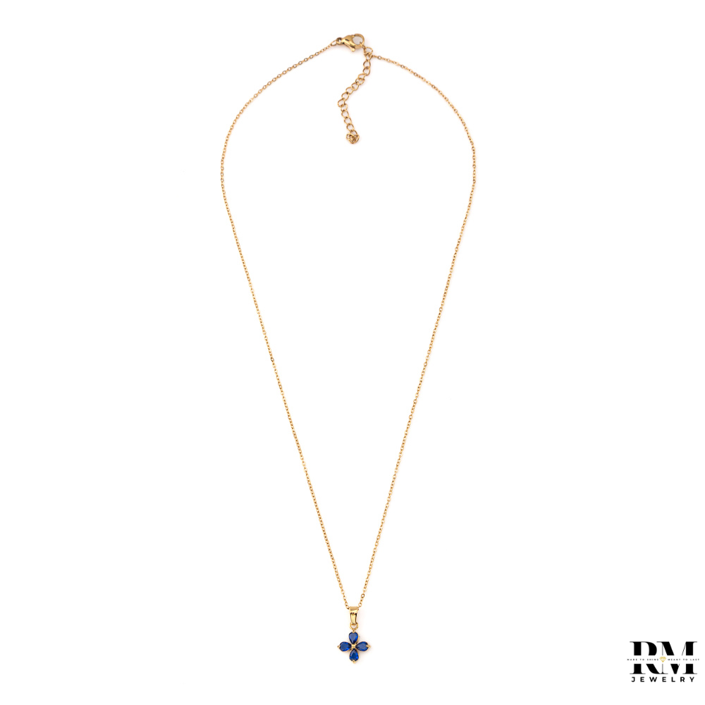 Colar com Pingente Estrela Azul Brilhante